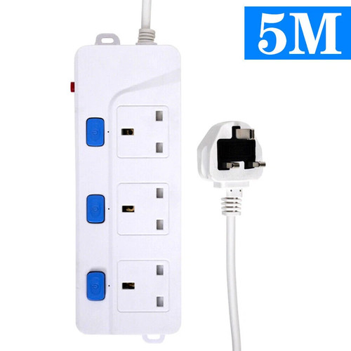 3gang way mains plug - 5m,