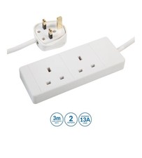 2 Way Extension Lead 3m Cable