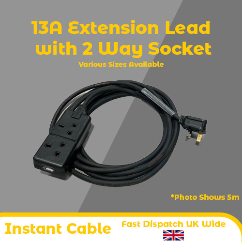 13a extension lead with way - with, 2