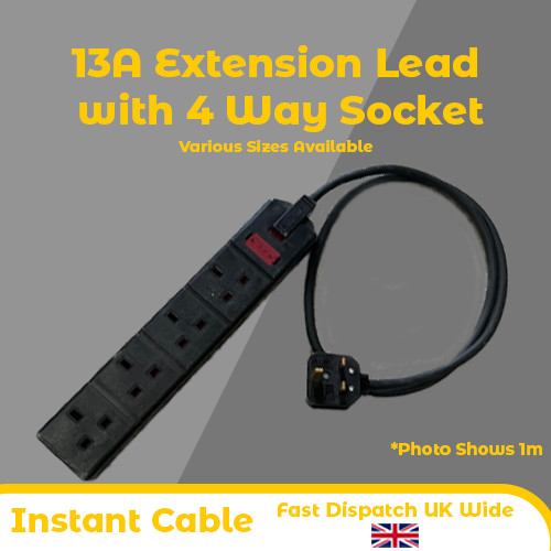 13a extension lead with way - lead,