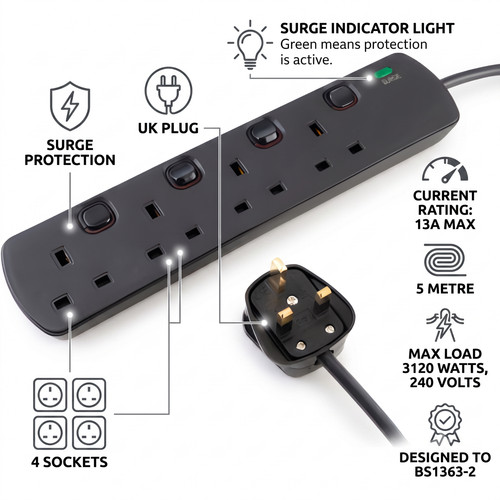 Gang meter extension lead - 5,