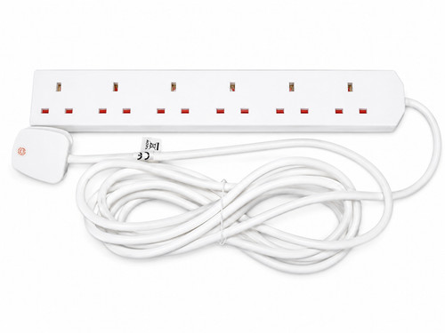 Way extension cord 5m - 6-way,