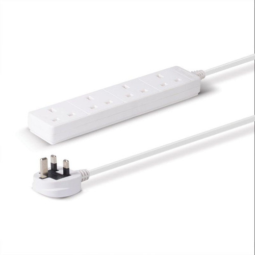 Extension lead way 10m black - extension, 4-way